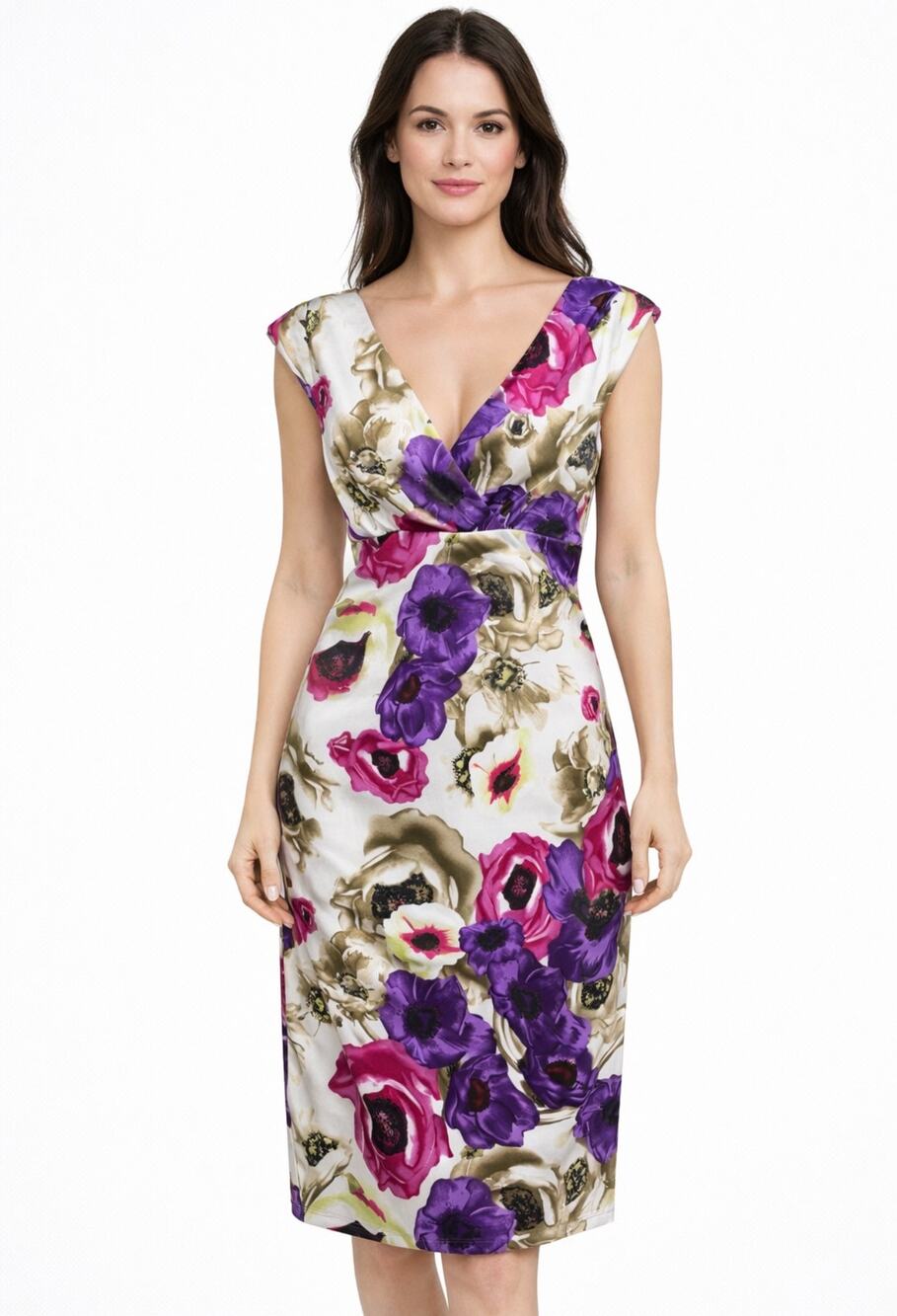 Maggy London Floral Empire Waist Cocktail Dress Size 4